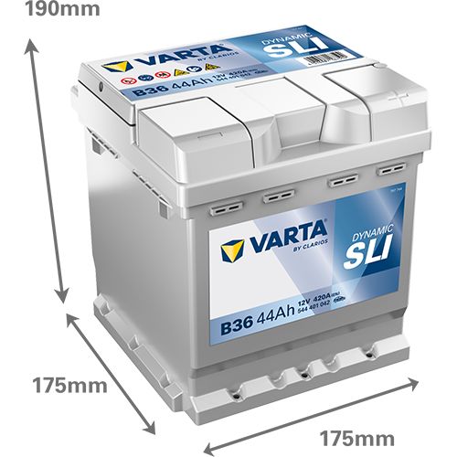 Varta B36 Car Battery Type 002L / 202 (544401042)   